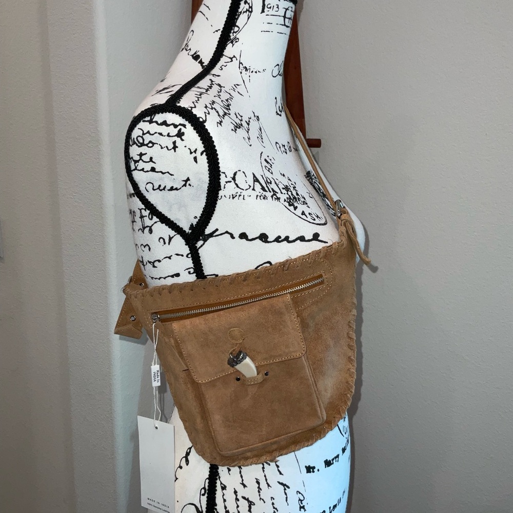 Suede Fringe Crossbody Bag